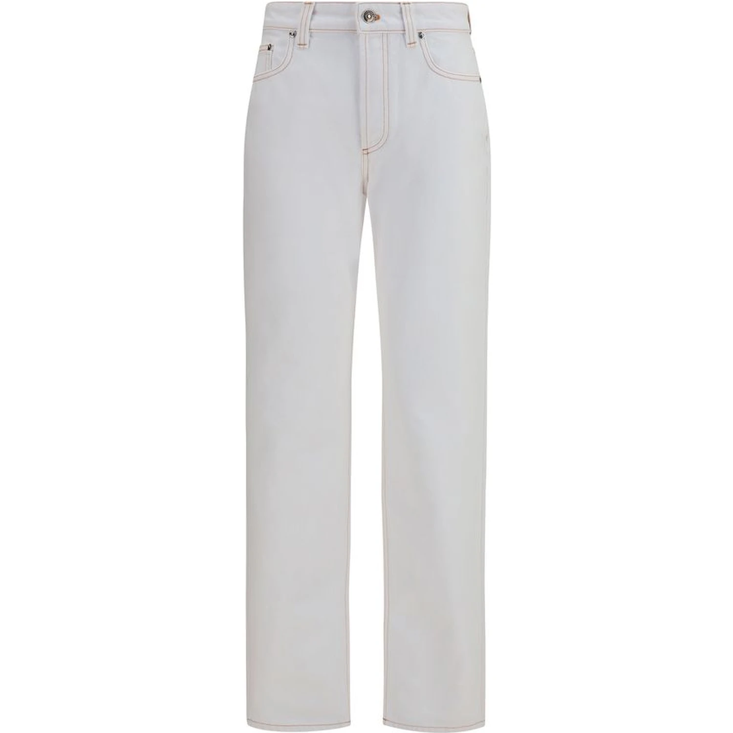 White Cotton High-Waisted Jean