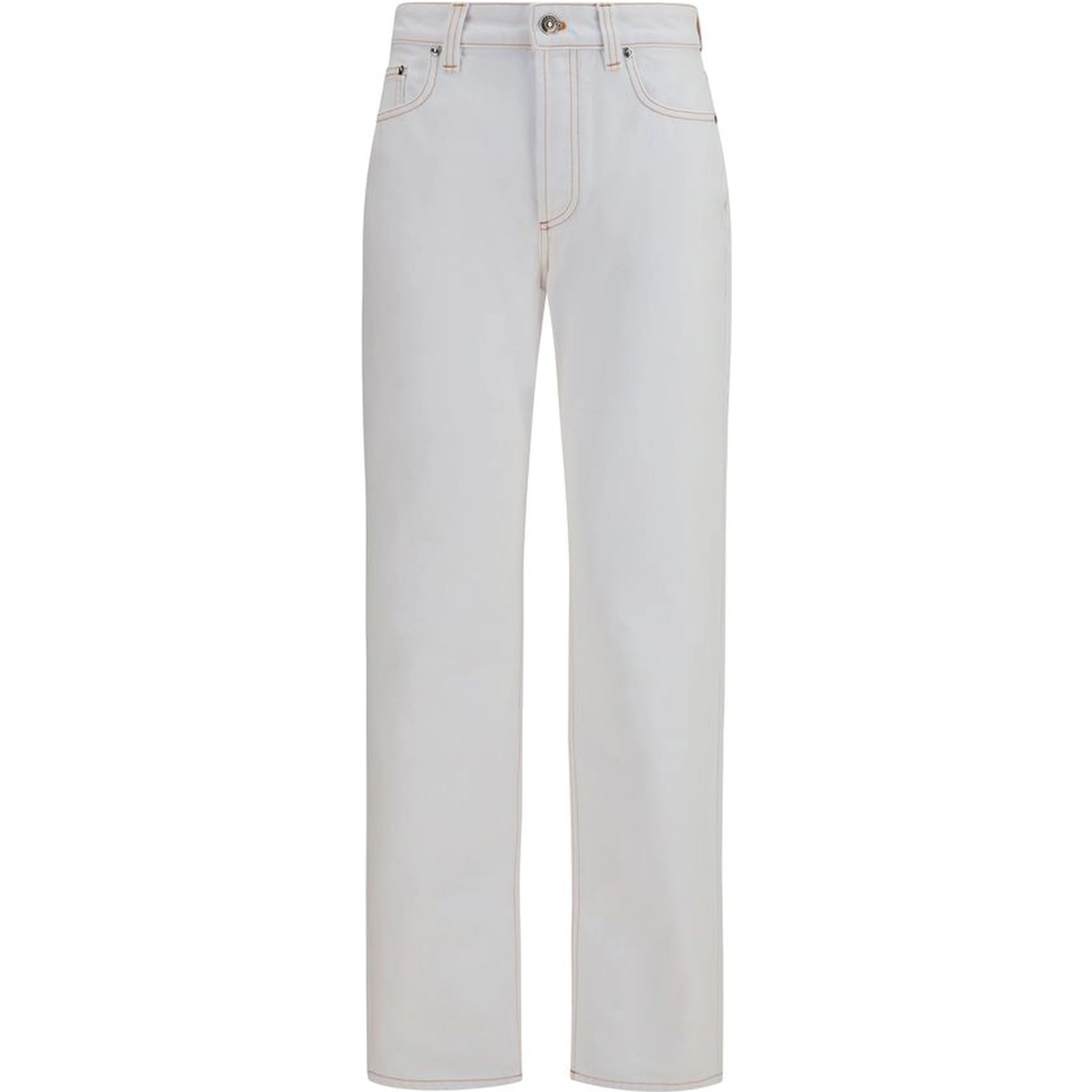 White Cotton High-Waisted Jean