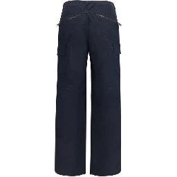 Blue Polyamide Cargo Pants