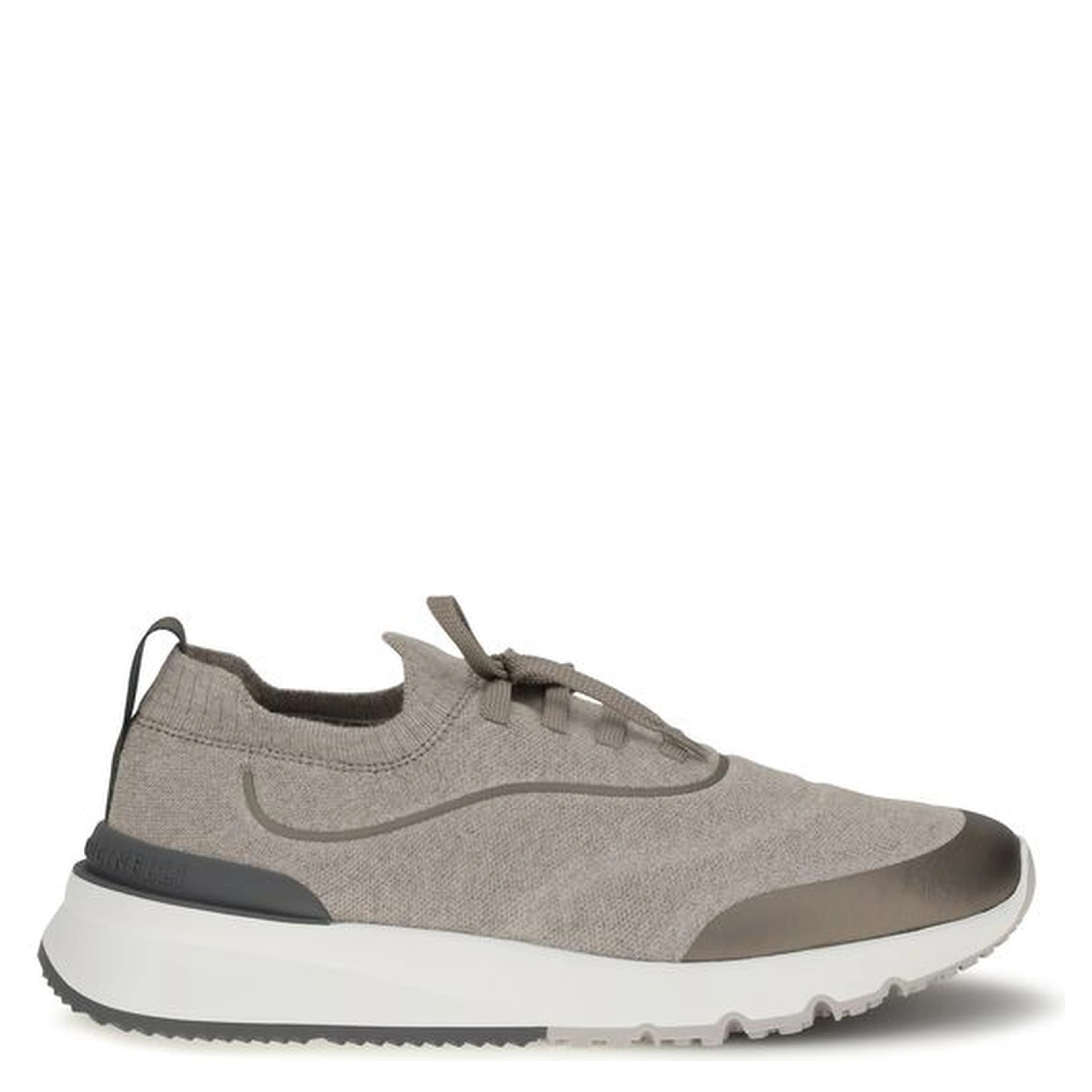 Brown Cotton Athletic Sneakers