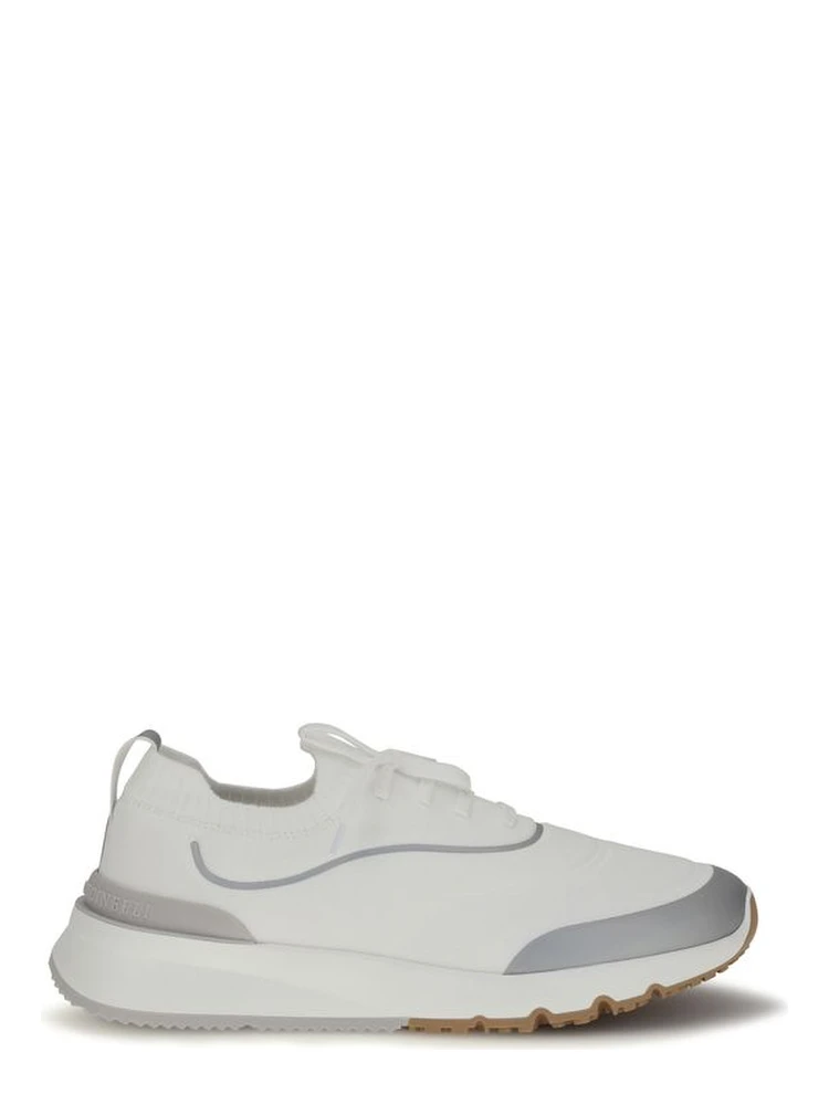 White Cotton Athletic Sneakers