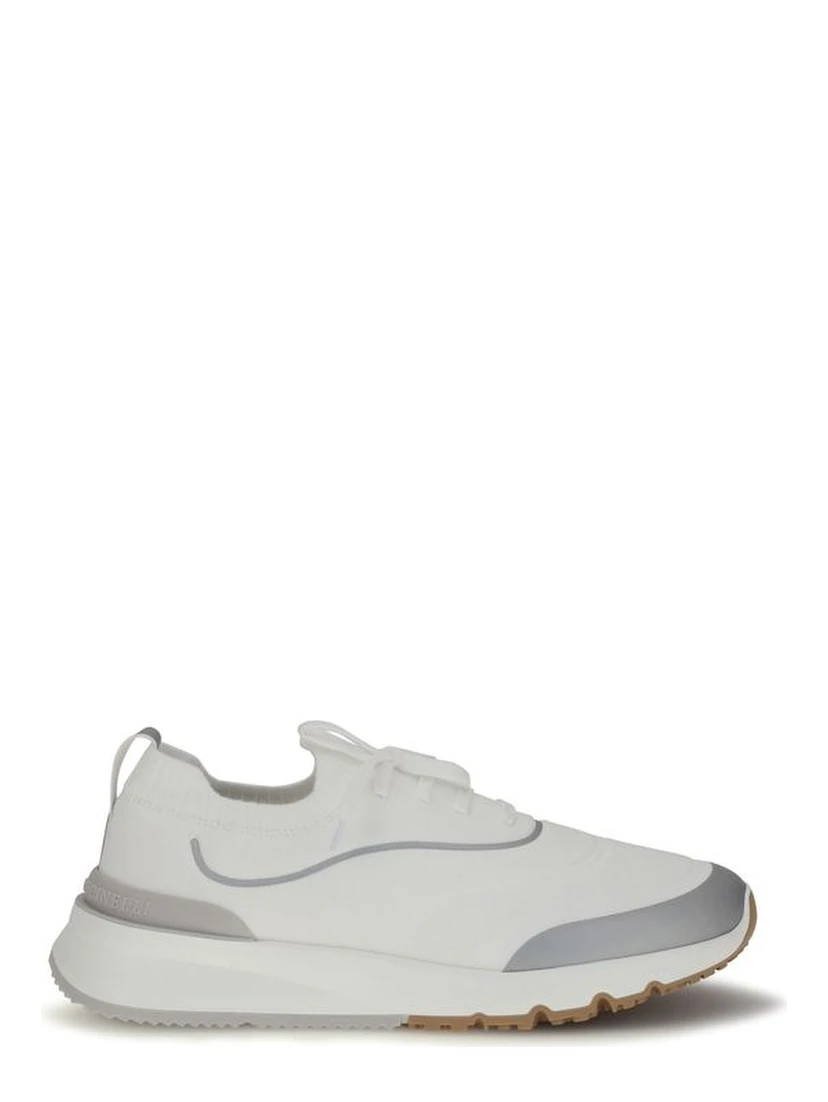 White Cotton Athletic Sneakers