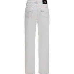 White Cotton High-Waisted Jean