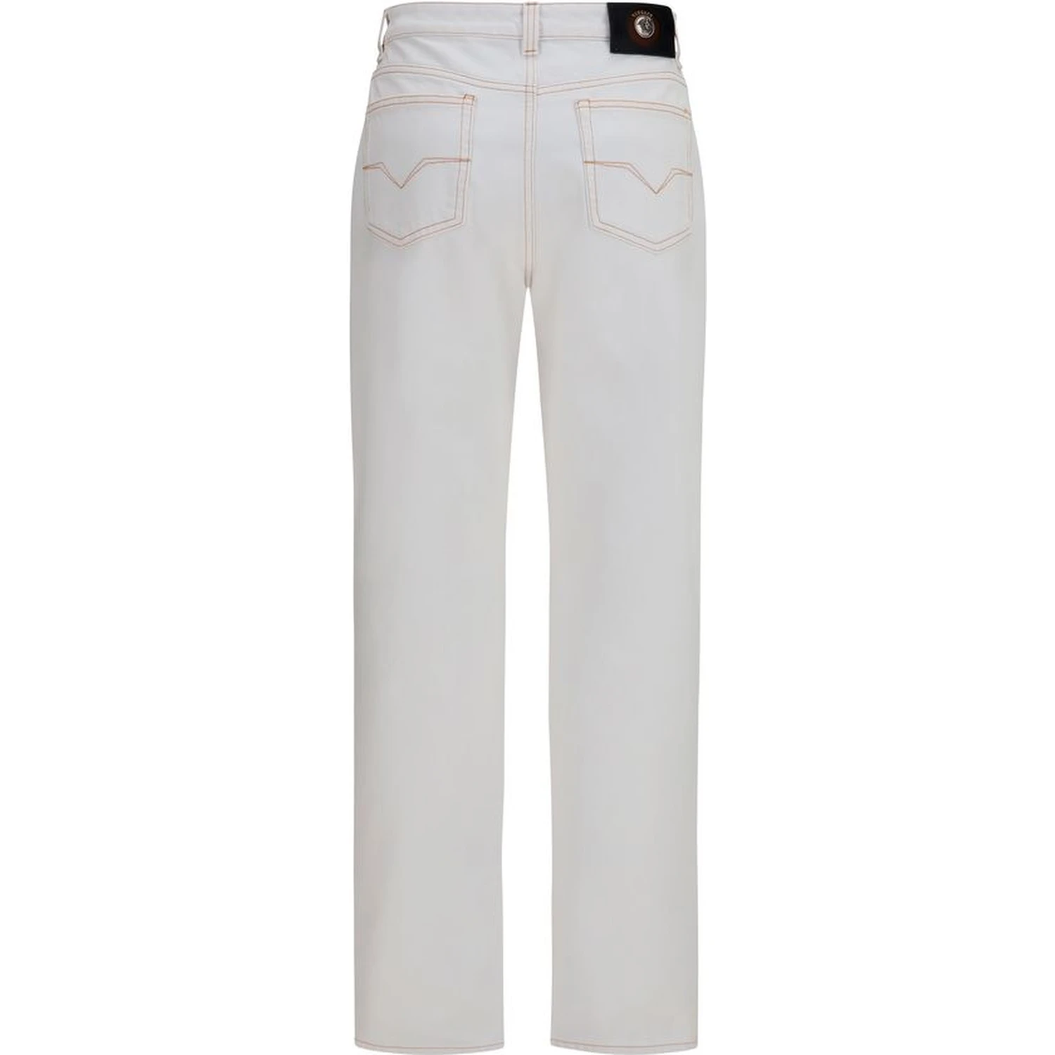 White Cotton High-Waisted Jean