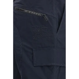 Blue Polyamide Cargo Pants