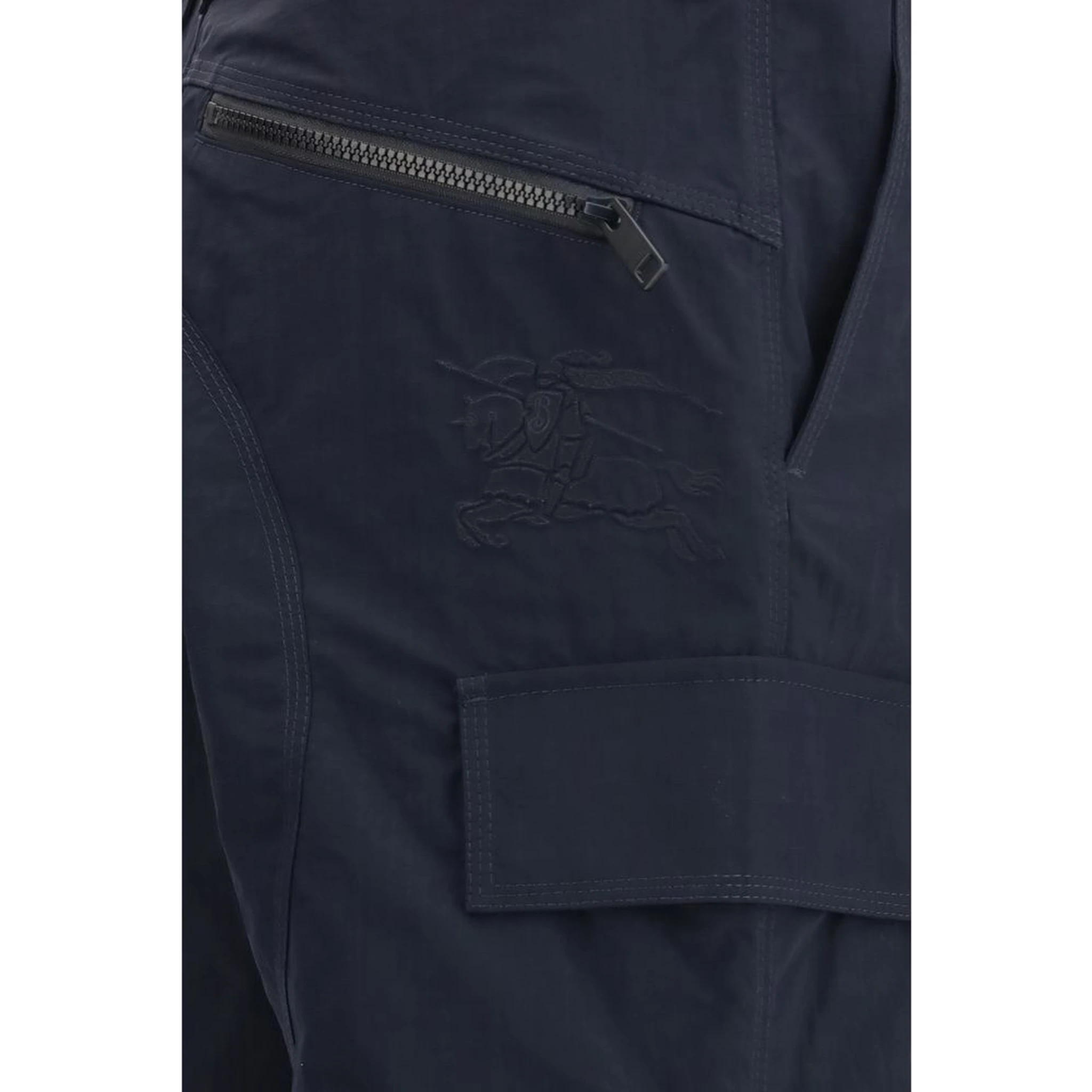 Blue Polyamide Cargo Pants