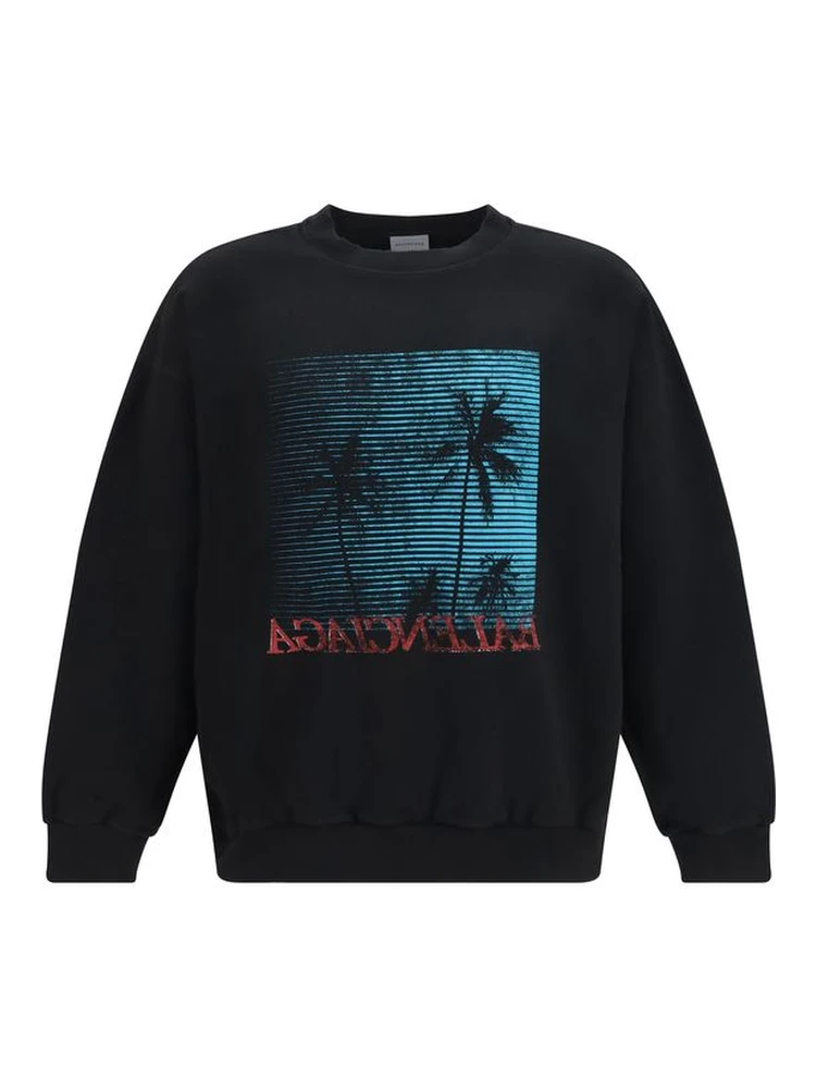 Black Cotton Sweatshirt