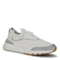 White Cotton Athletic Sneakers