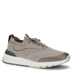 Brown Cotton Athletic Sneakers