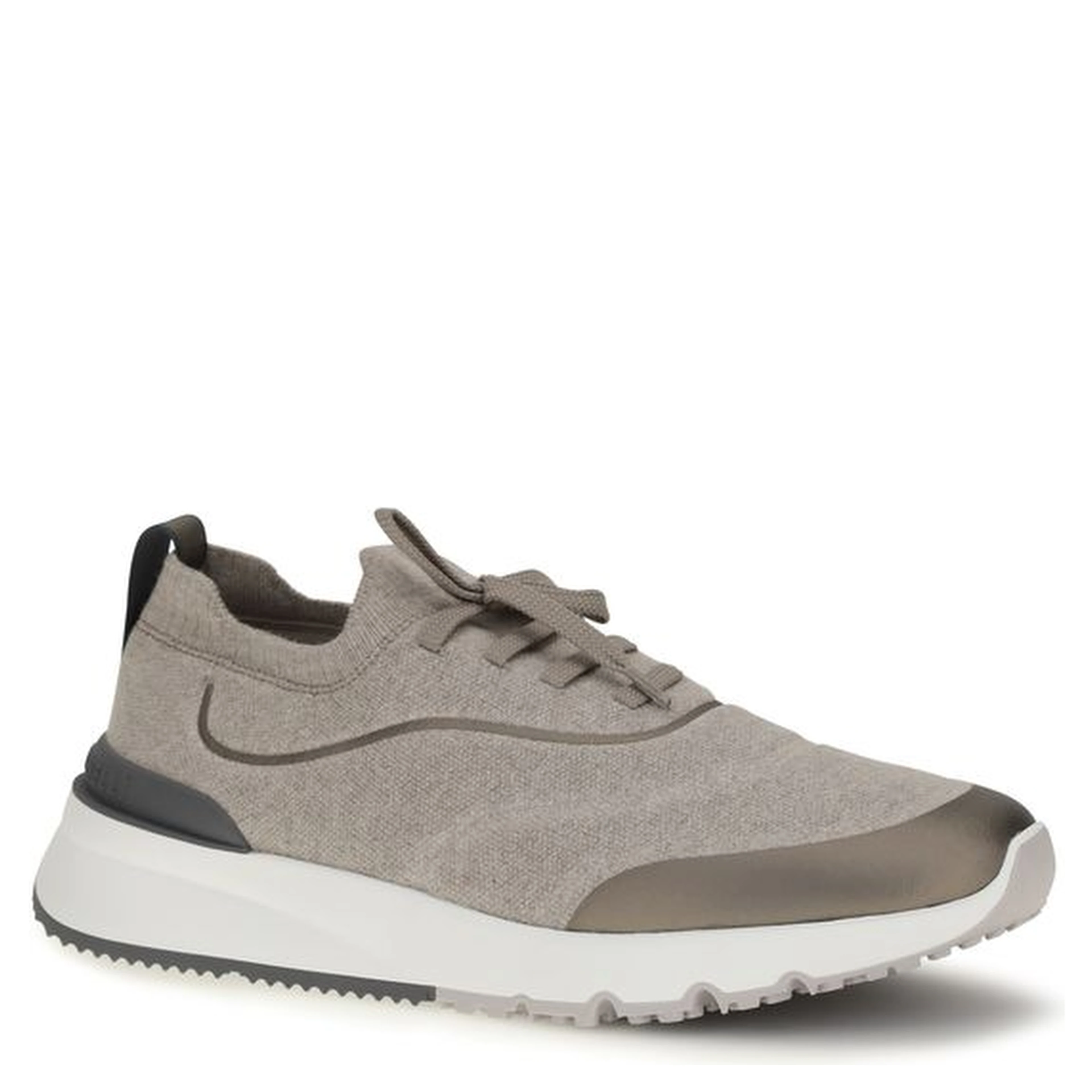 Brown Cotton Athletic Sneakers