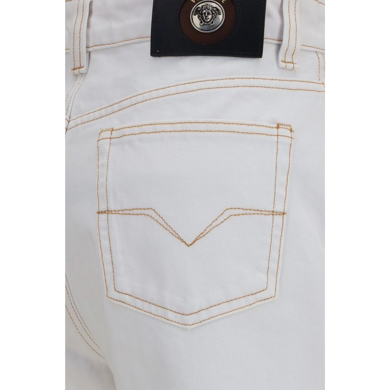 White Cotton High-Waisted Jean