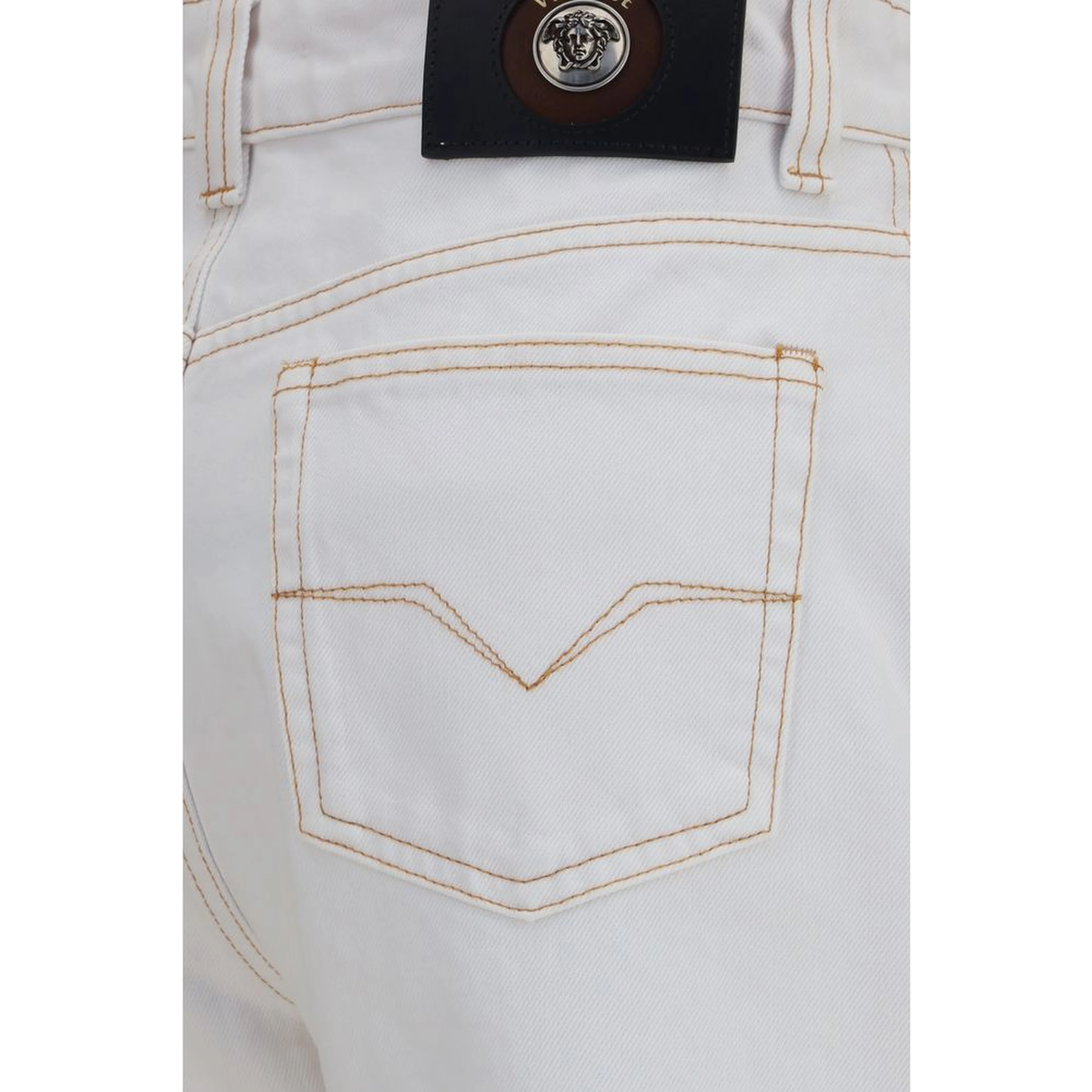 White Cotton High-Waisted Jean