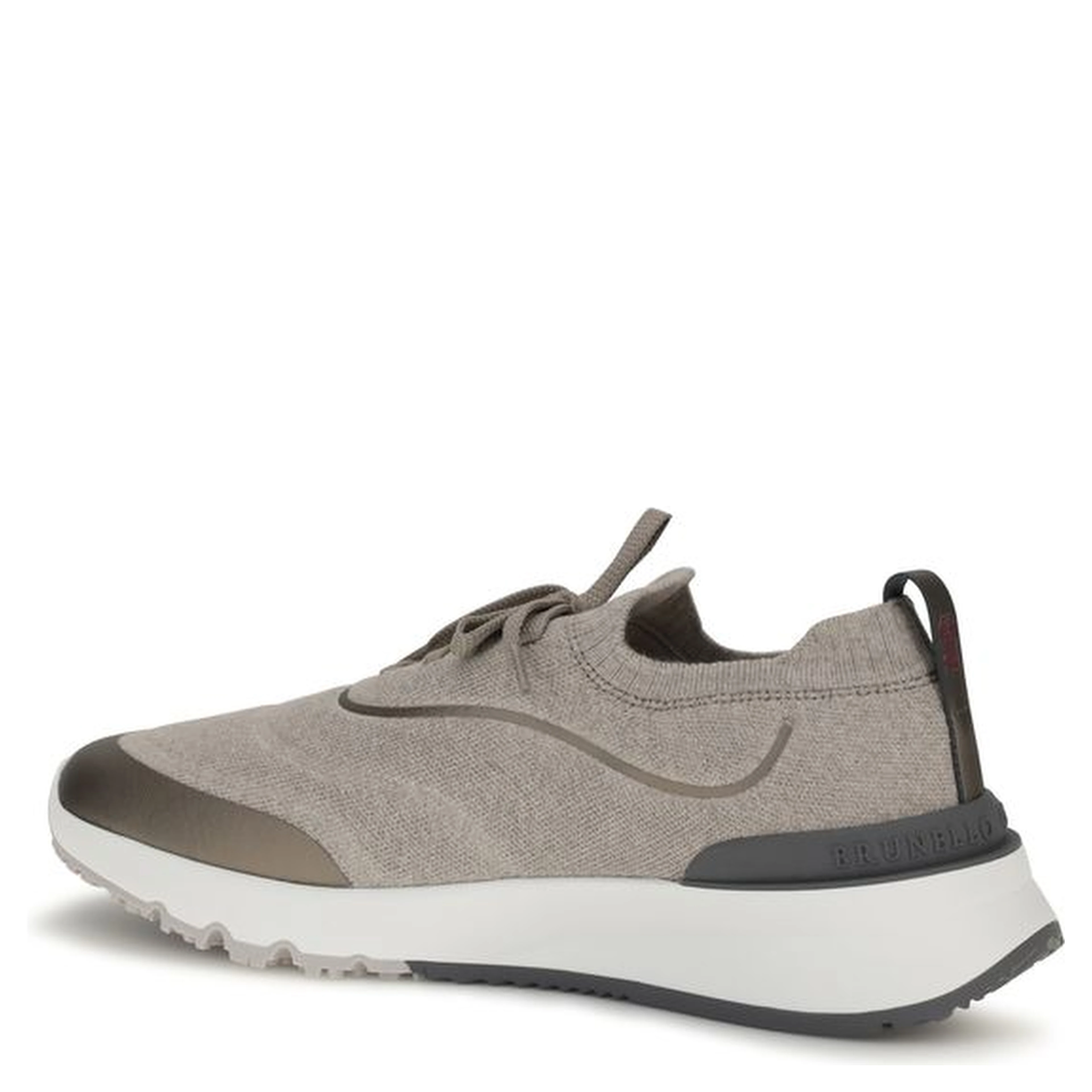 Brown Cotton Athletic Sneakers