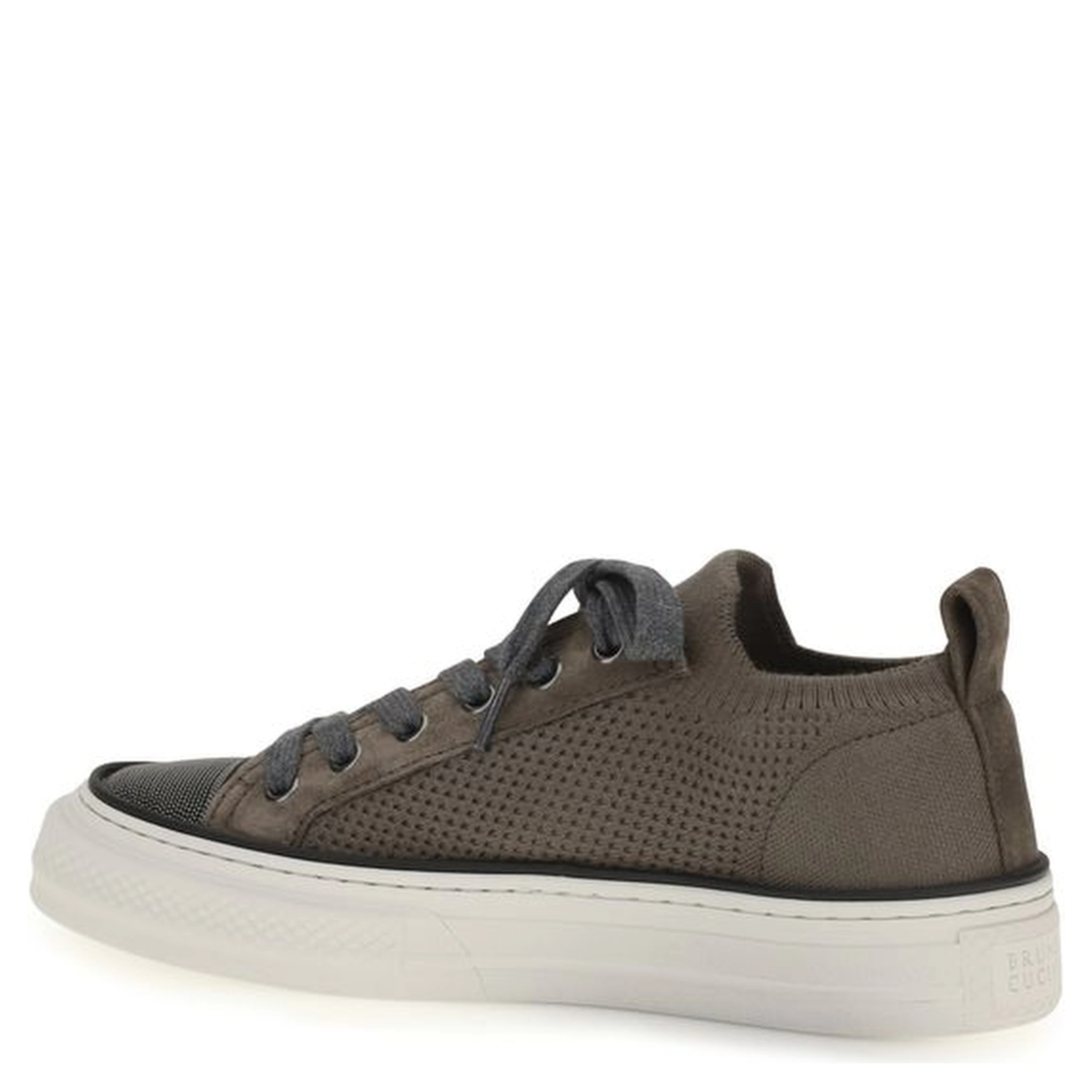 Brown Cotton Low Top Sneakers