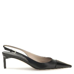 Black Calf Leather Bos Taurus Mid Heel Pumps