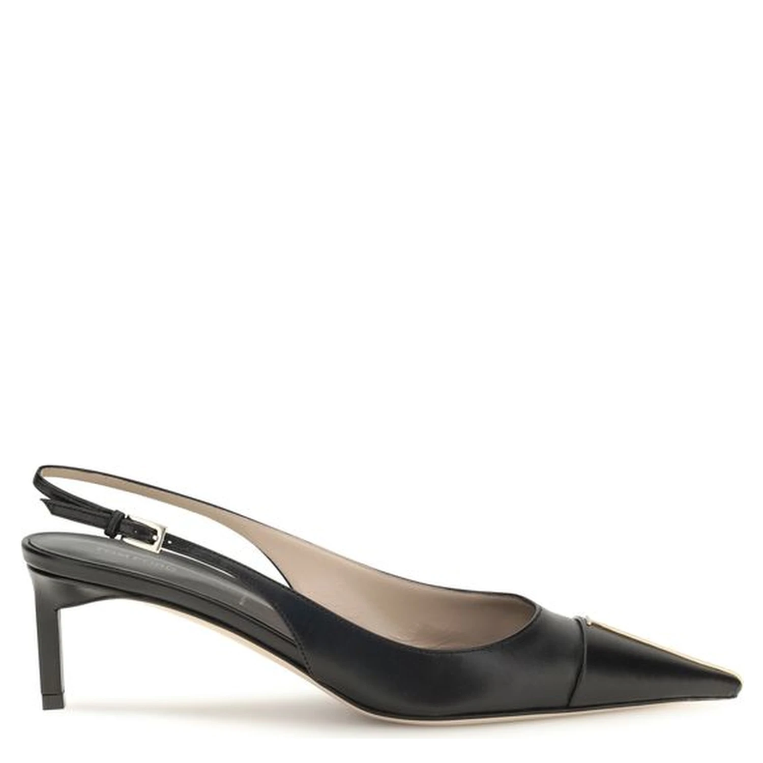 Black Calf Leather Bos Taurus Mid Heel Pumps