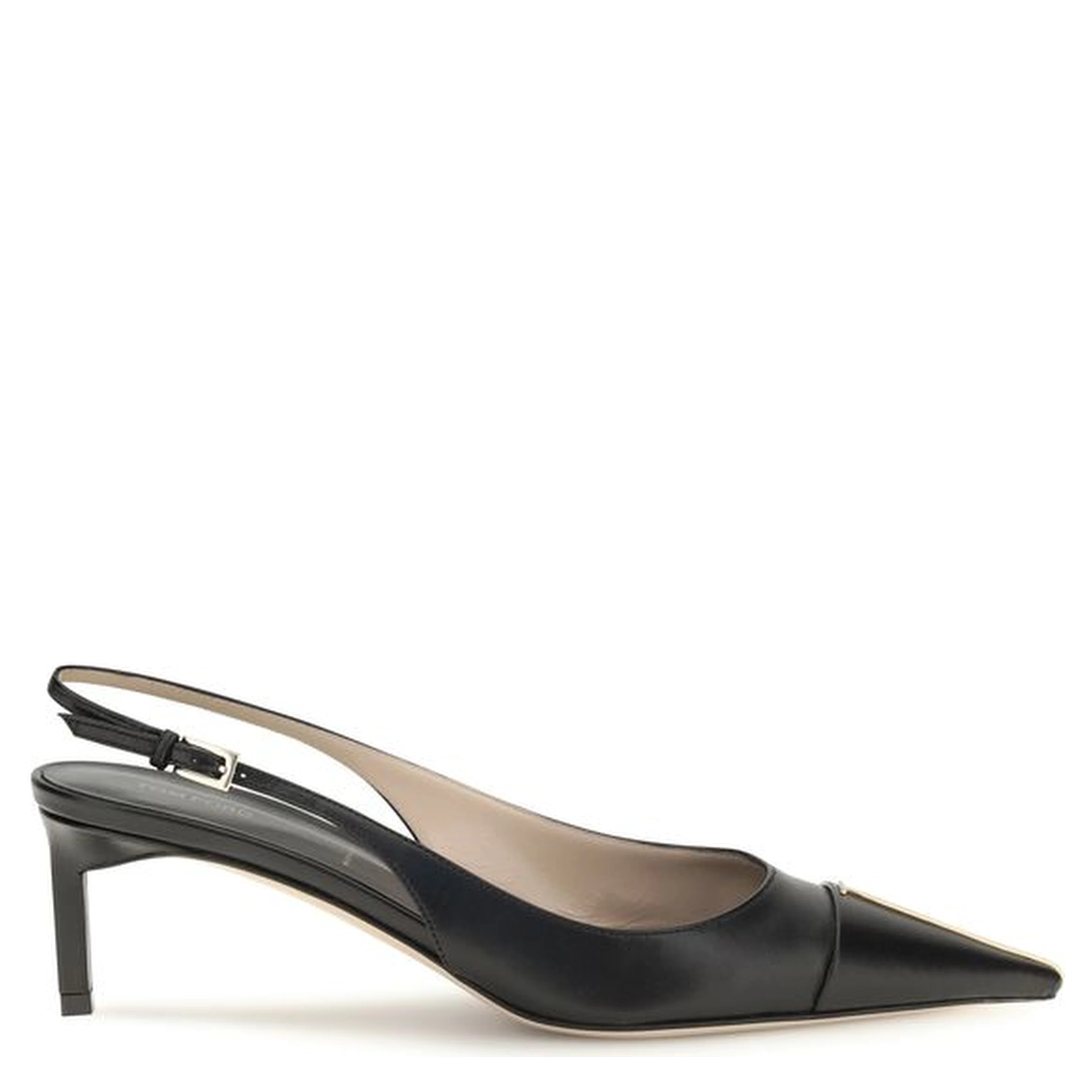 Black Calf Leather Bos Taurus Mid Heel Pumps