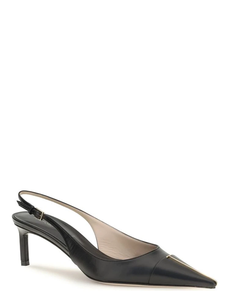 Black Calf Leather Bos Taurus Mid Heel Pumps alternative