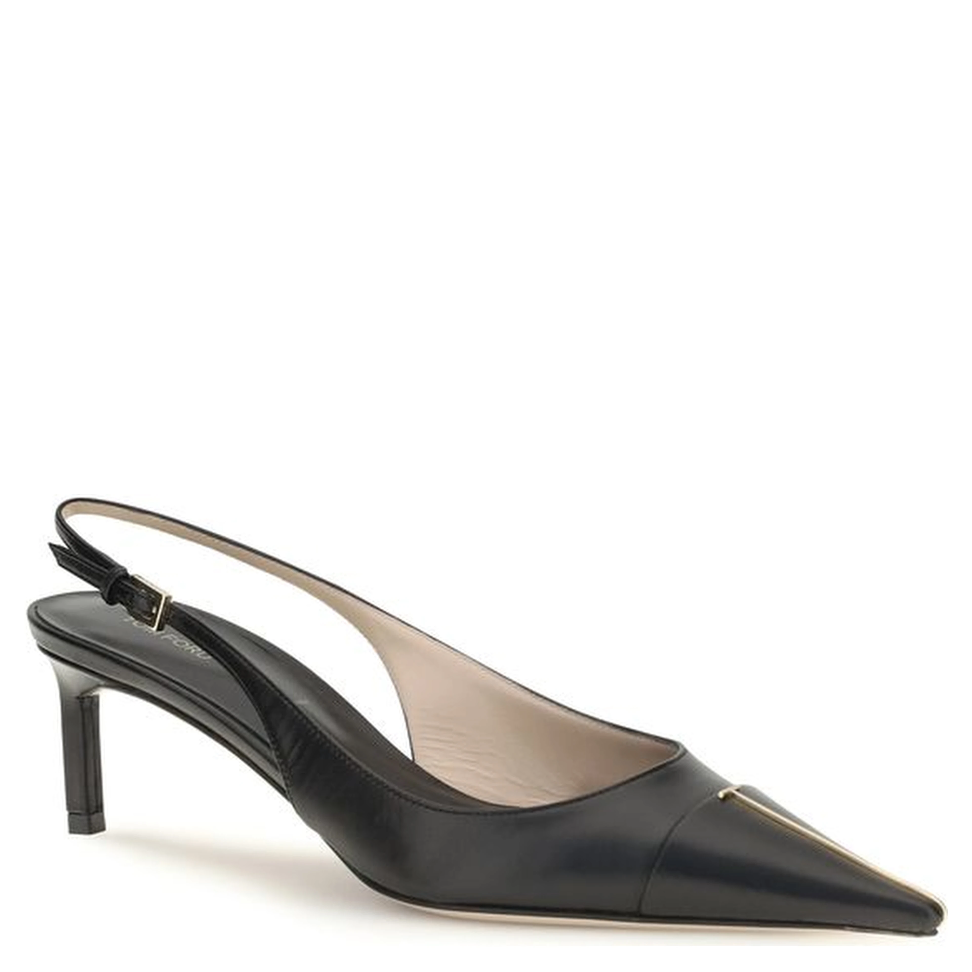 Black Calf Leather Bos Taurus Mid Heel Pumps