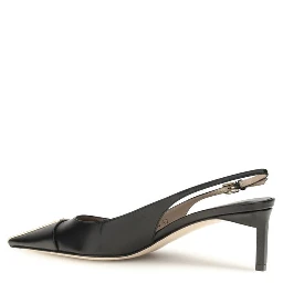 Black Calf Leather Bos Taurus Mid Heel Pumps