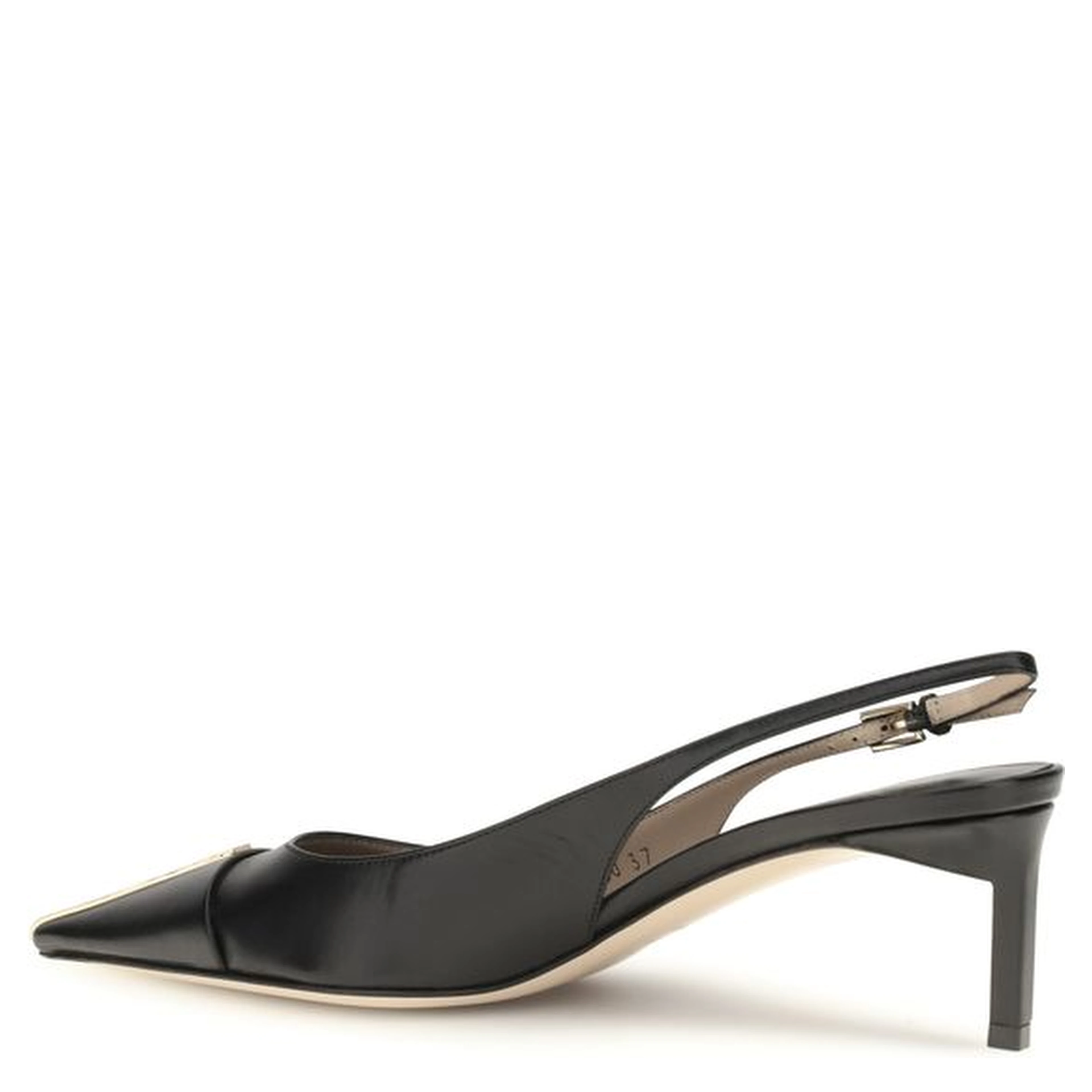 Black Calf Leather Bos Taurus Mid Heel Pumps