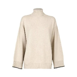 Beige Cashmere Turtleneck