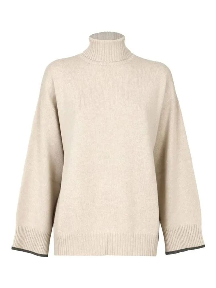 Beige Cashmere Turtleneck