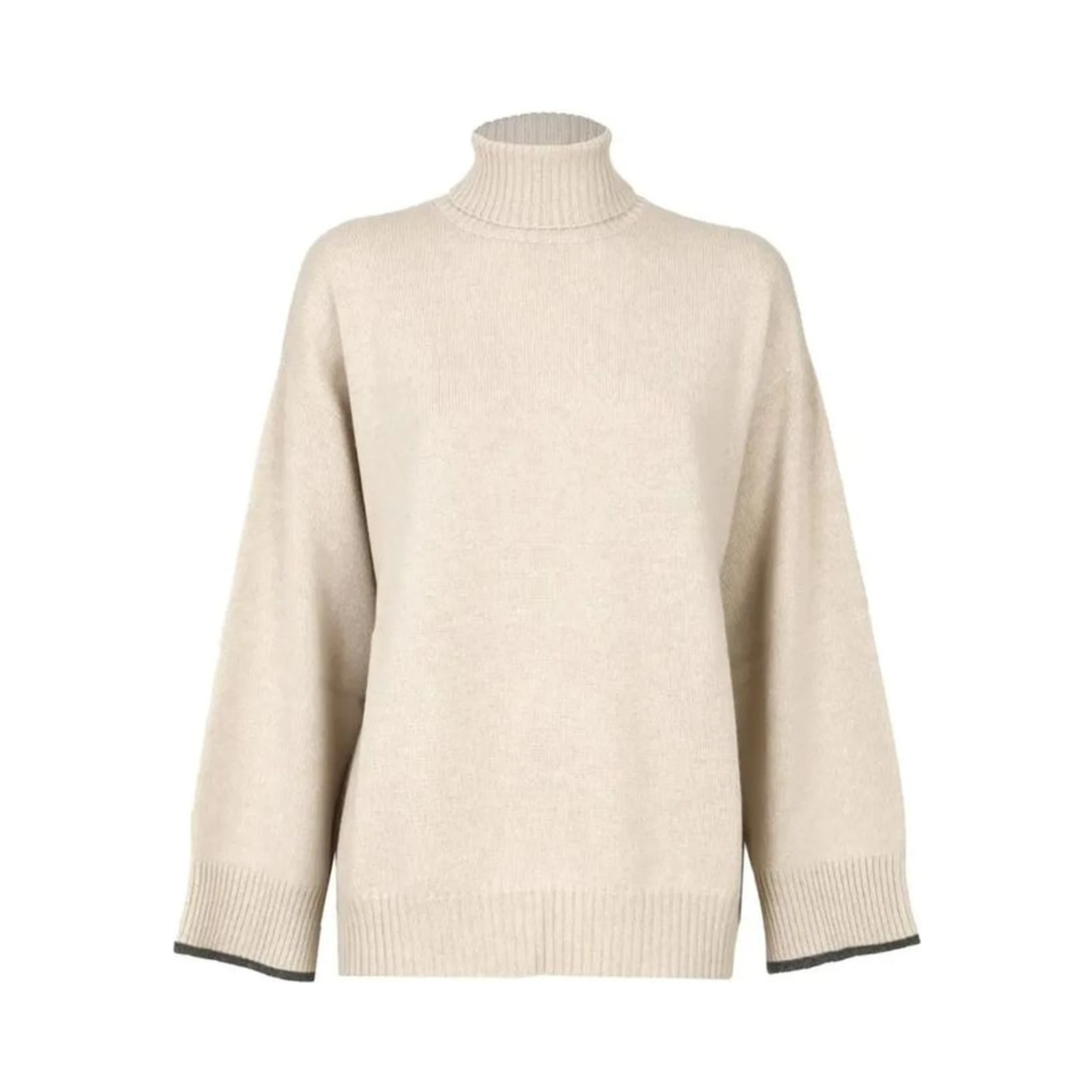 Beige Cashmere Turtleneck