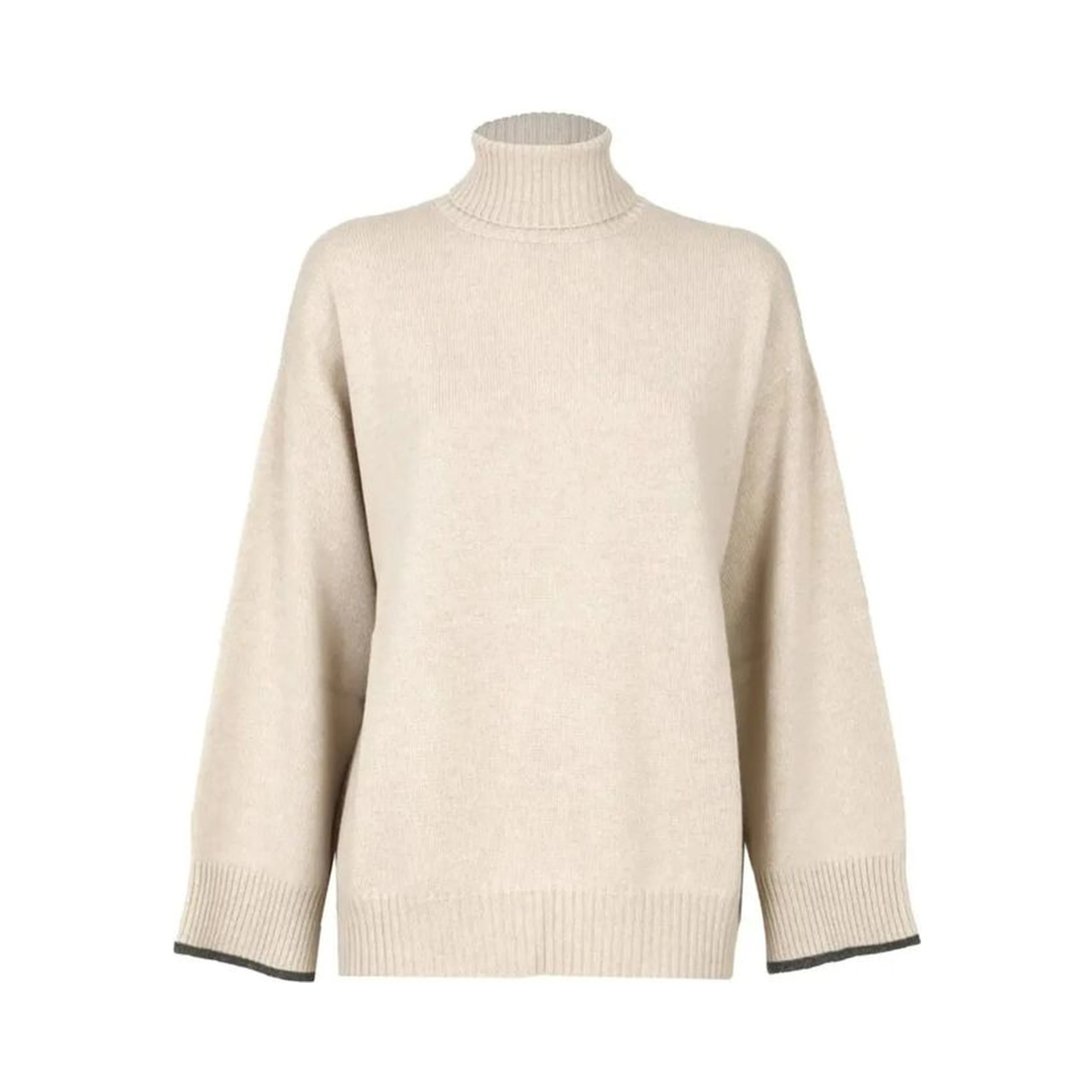 Beige Cashmere Turtleneck