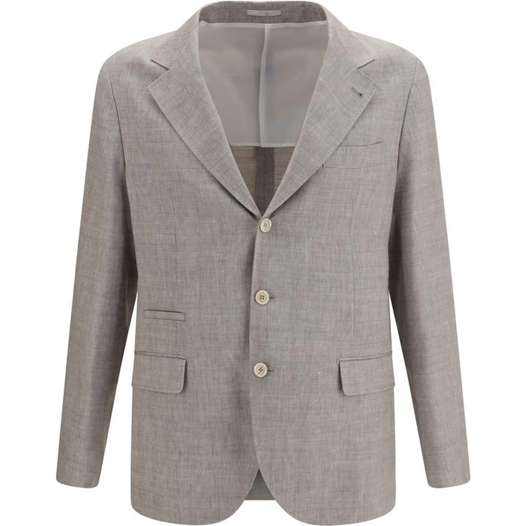 Beige Linen Full-Length Jacket