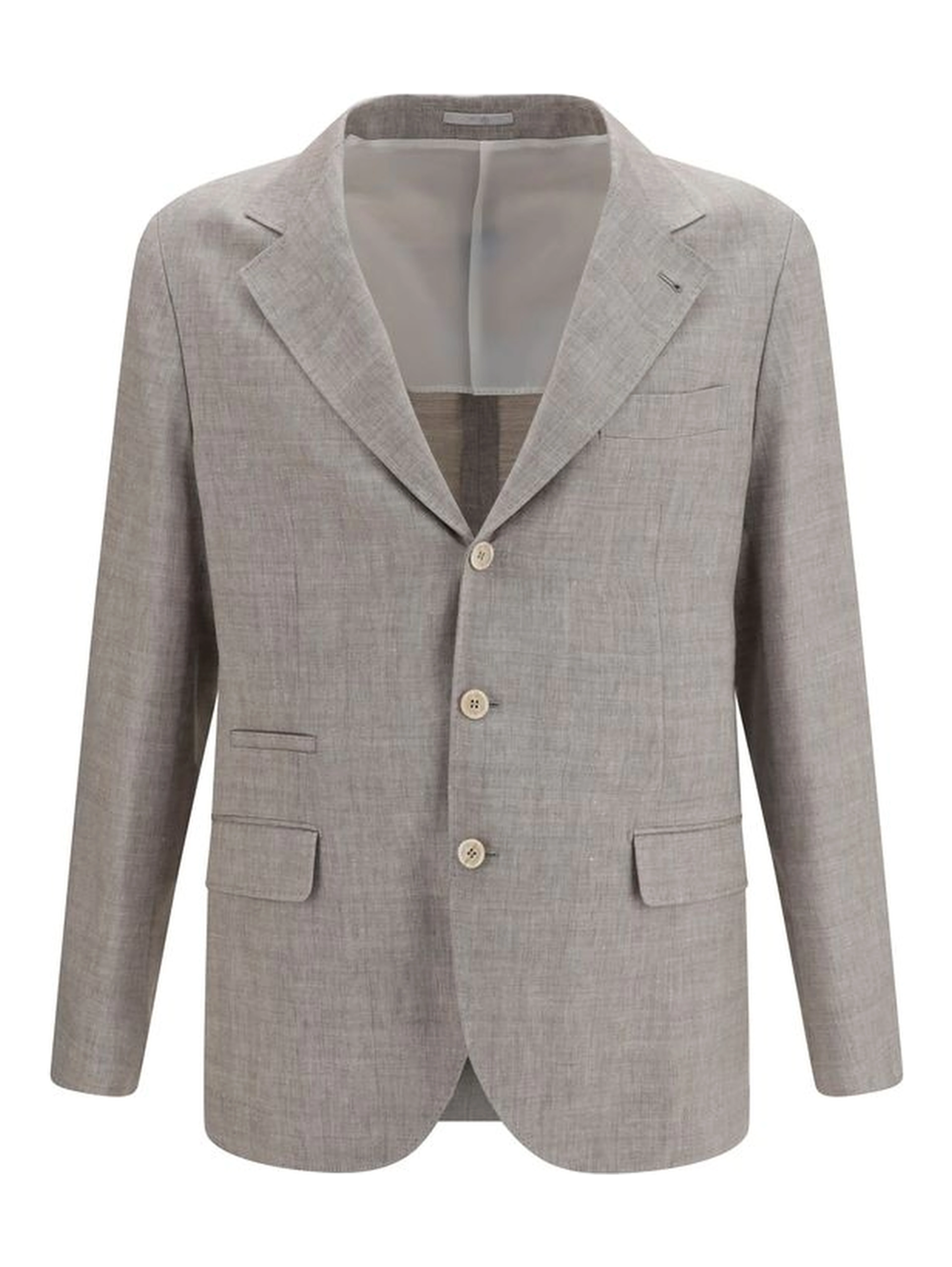 Beige Linen Full-Length Jacket