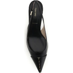 Black Calf Leather Bos Taurus Mid Heel Pumps
