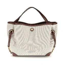 Beige Fabric Handbag