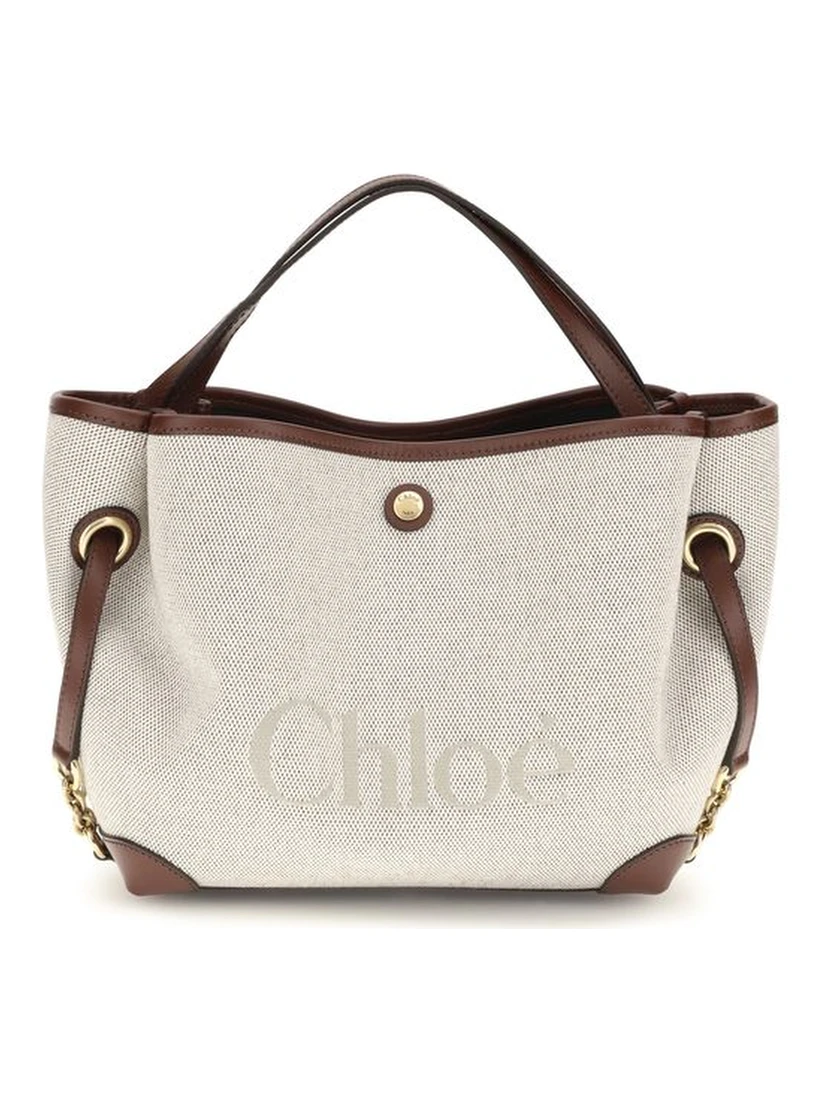 Beige Fabric Handbag