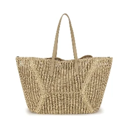 Beige Raffia Handbag