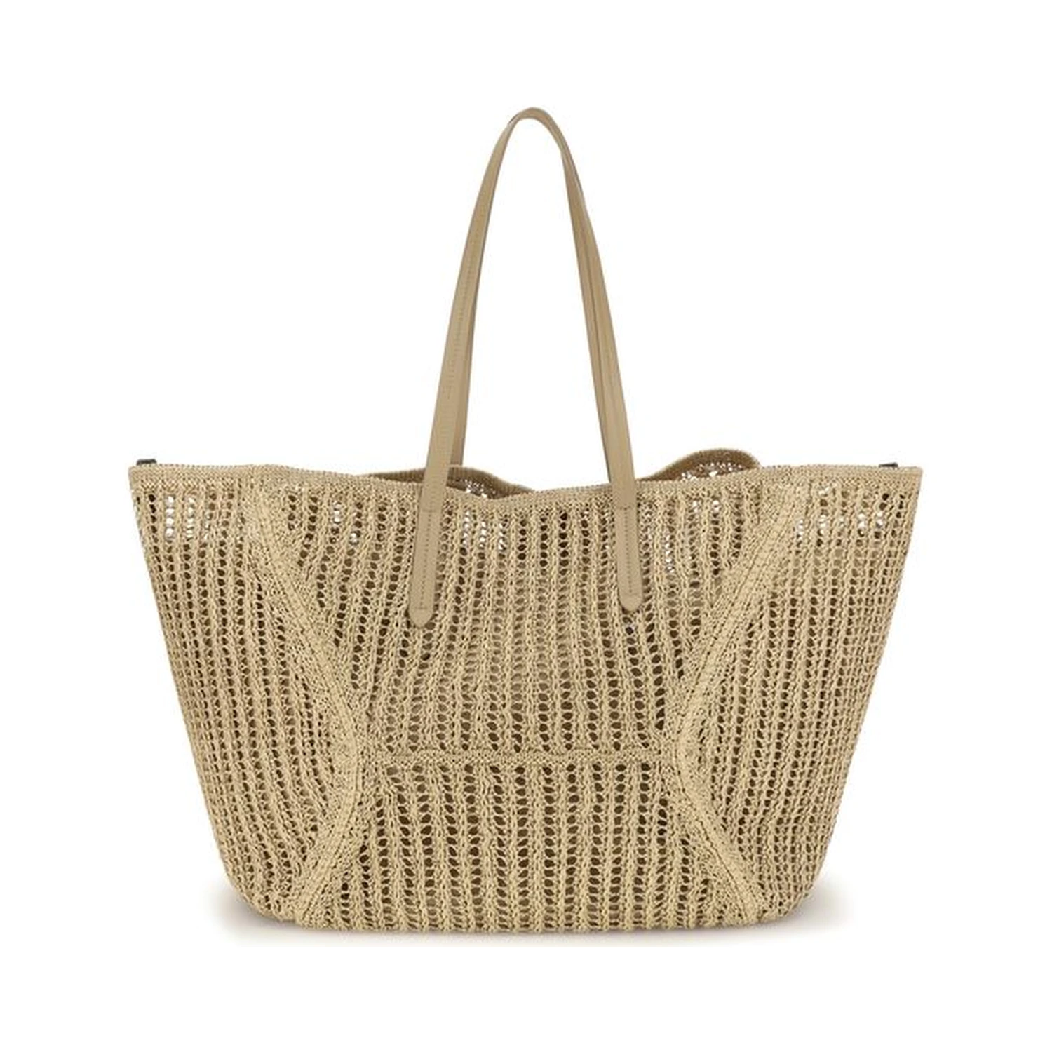 Beige Raffia Handbag