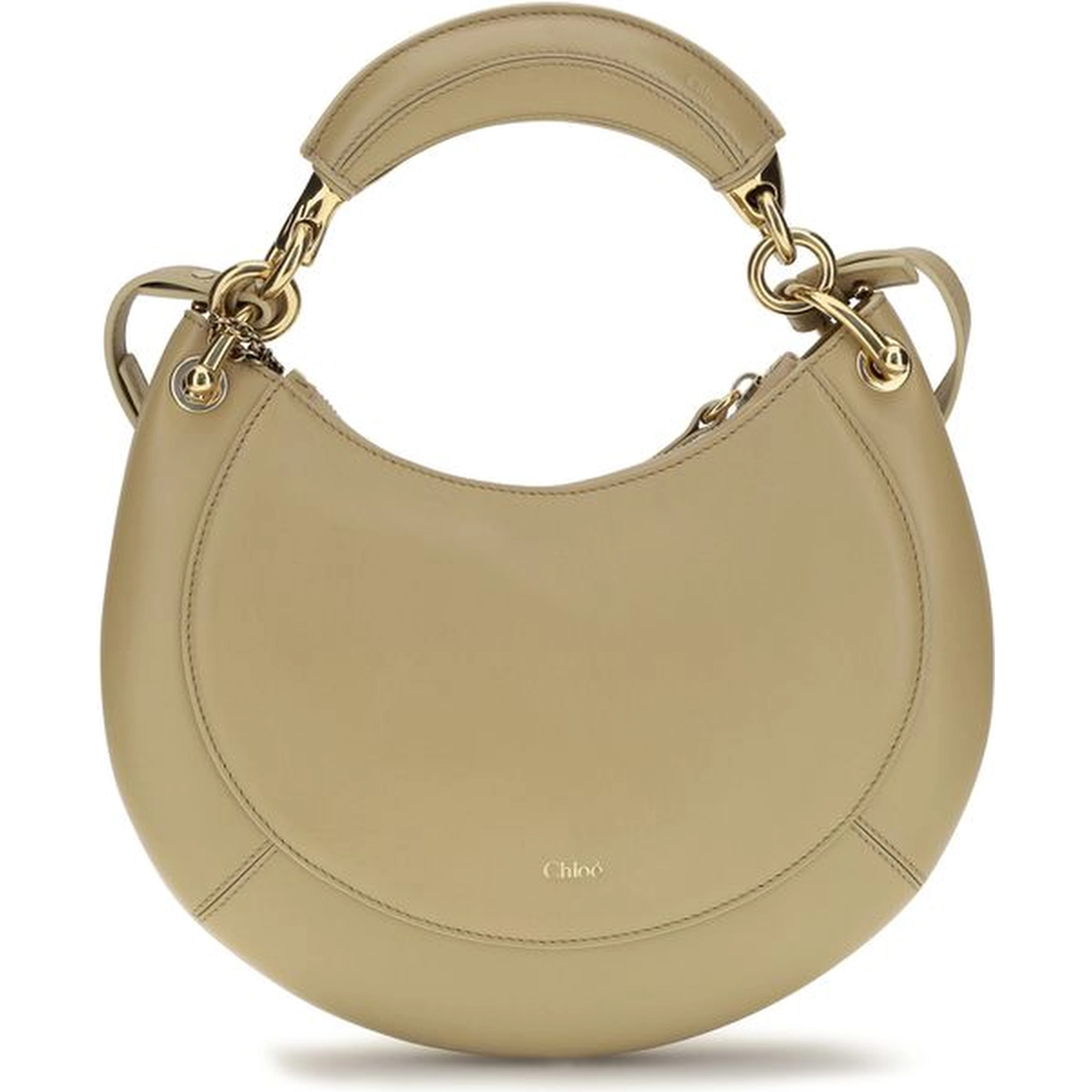 Beige Calf Leather Bos Taurus Shoulder Bag
