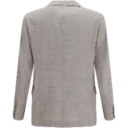 Beige Linen Full-Length Jacket
