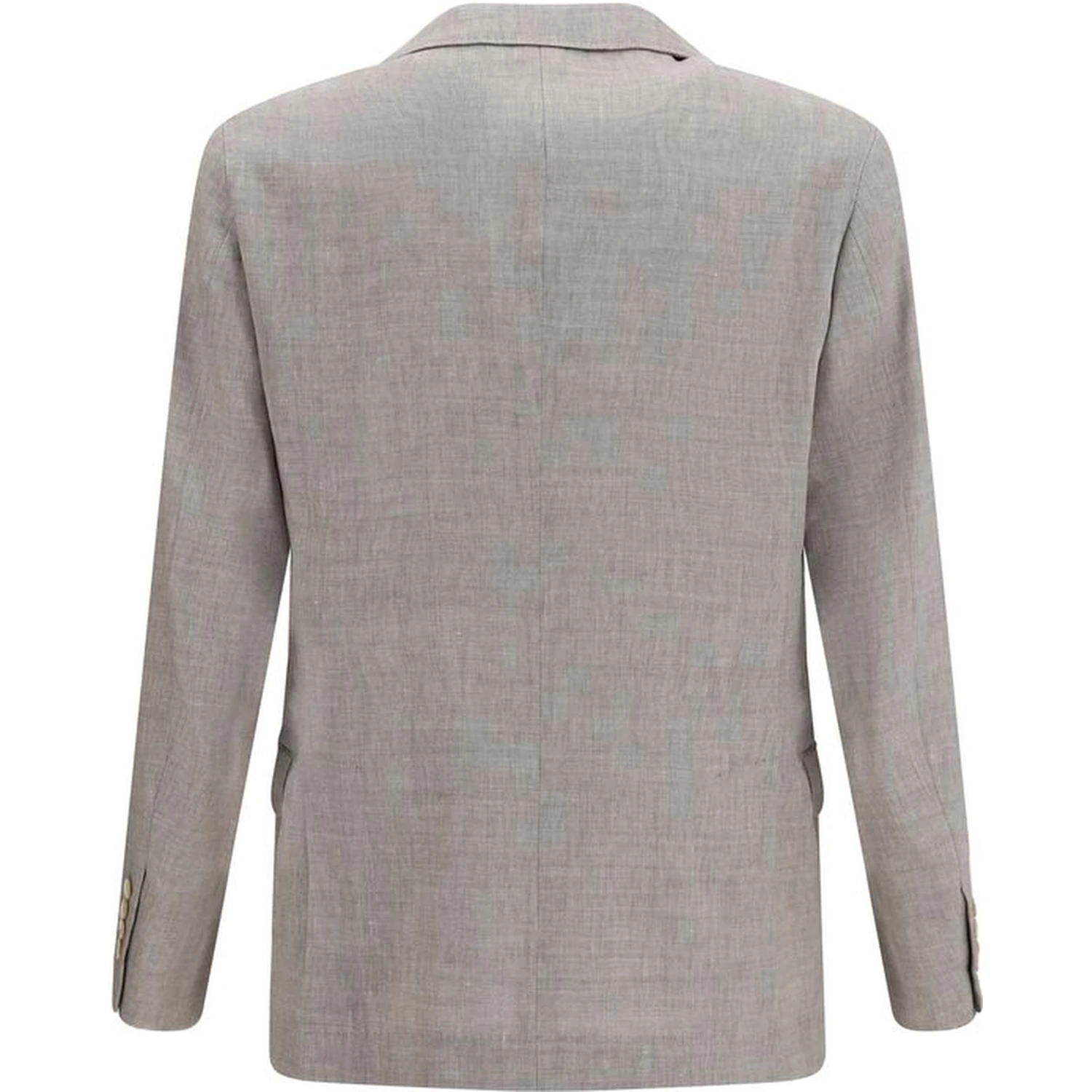 Beige Linen Full-Length Jacket