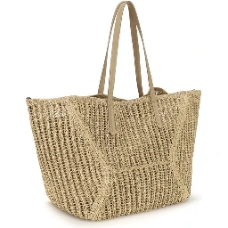 Beige Raffia Handbag