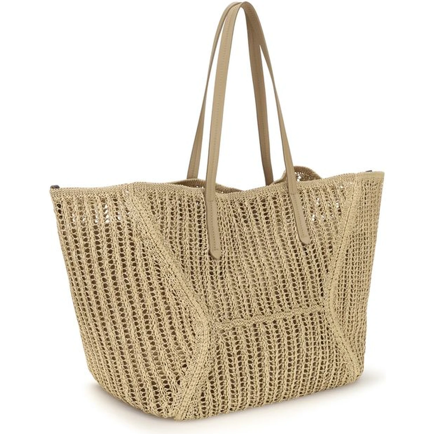 Beige Raffia Handbag
