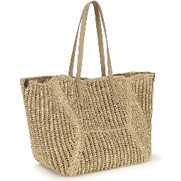 Beige Raffia Handbag