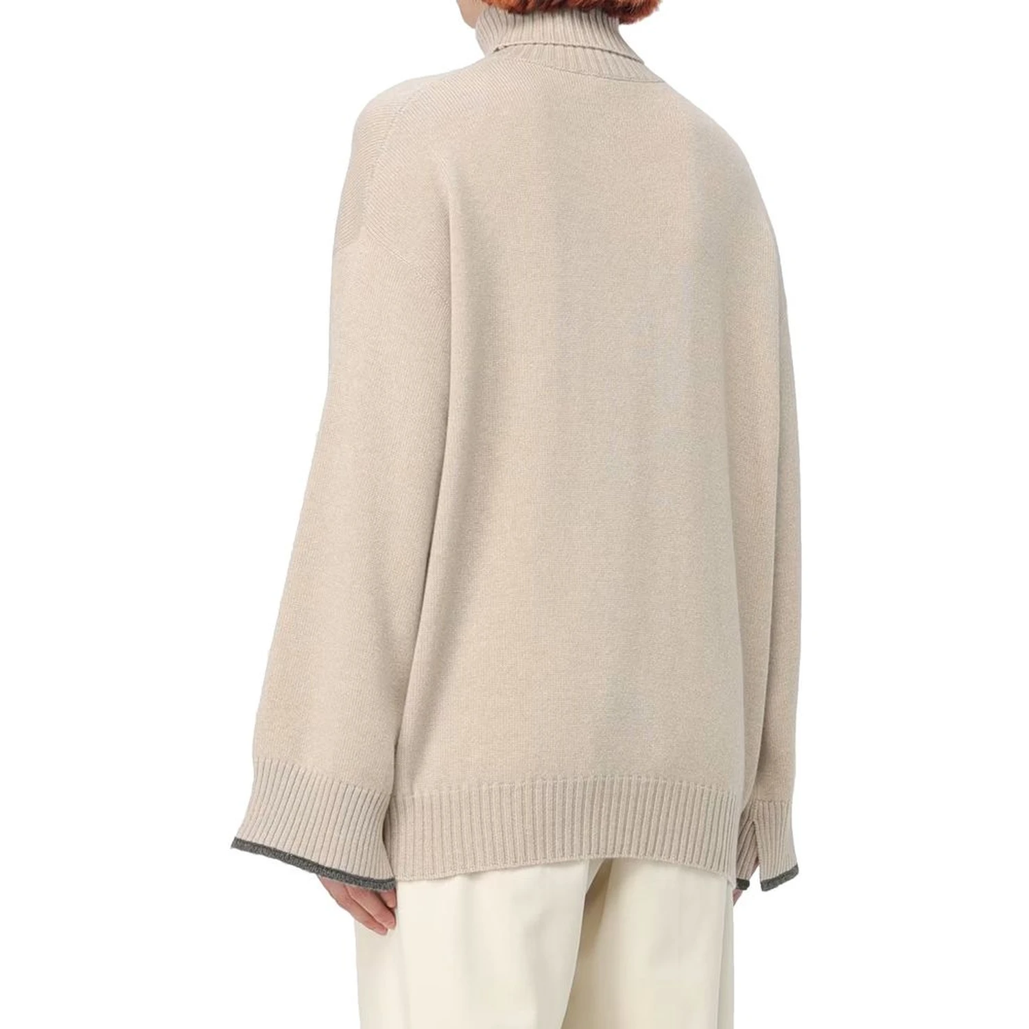 Beige Cashmere Turtleneck