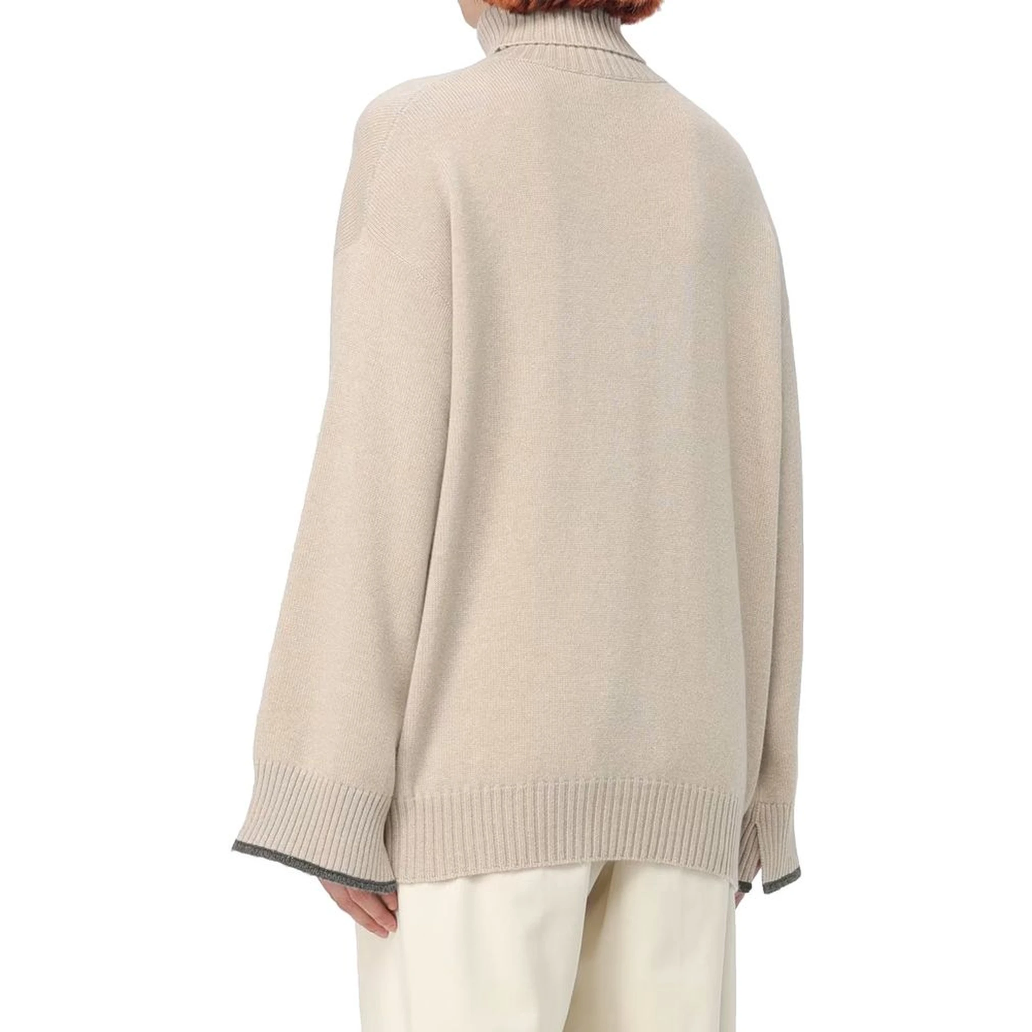 Beige Cashmere Turtleneck