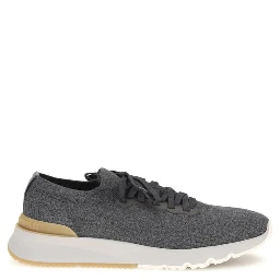 Blue Cotton Low Top Sneakers