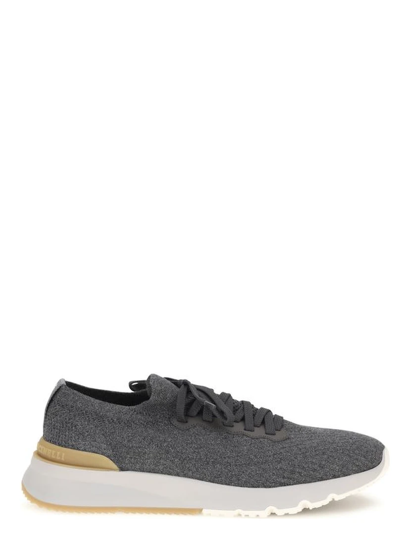 Blue Cotton Low Top Sneakers
