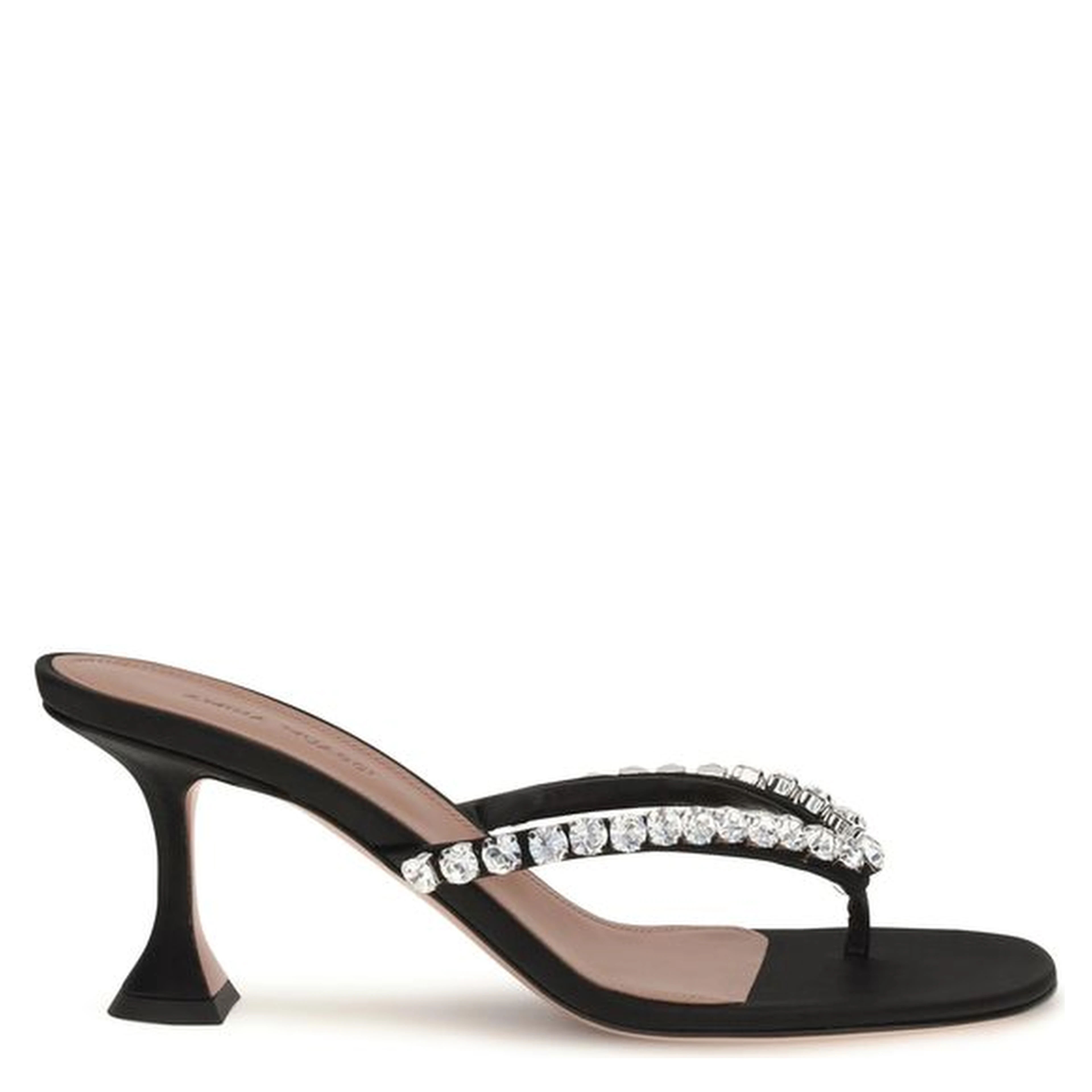 Black Silk Stiletto Heel Sandals