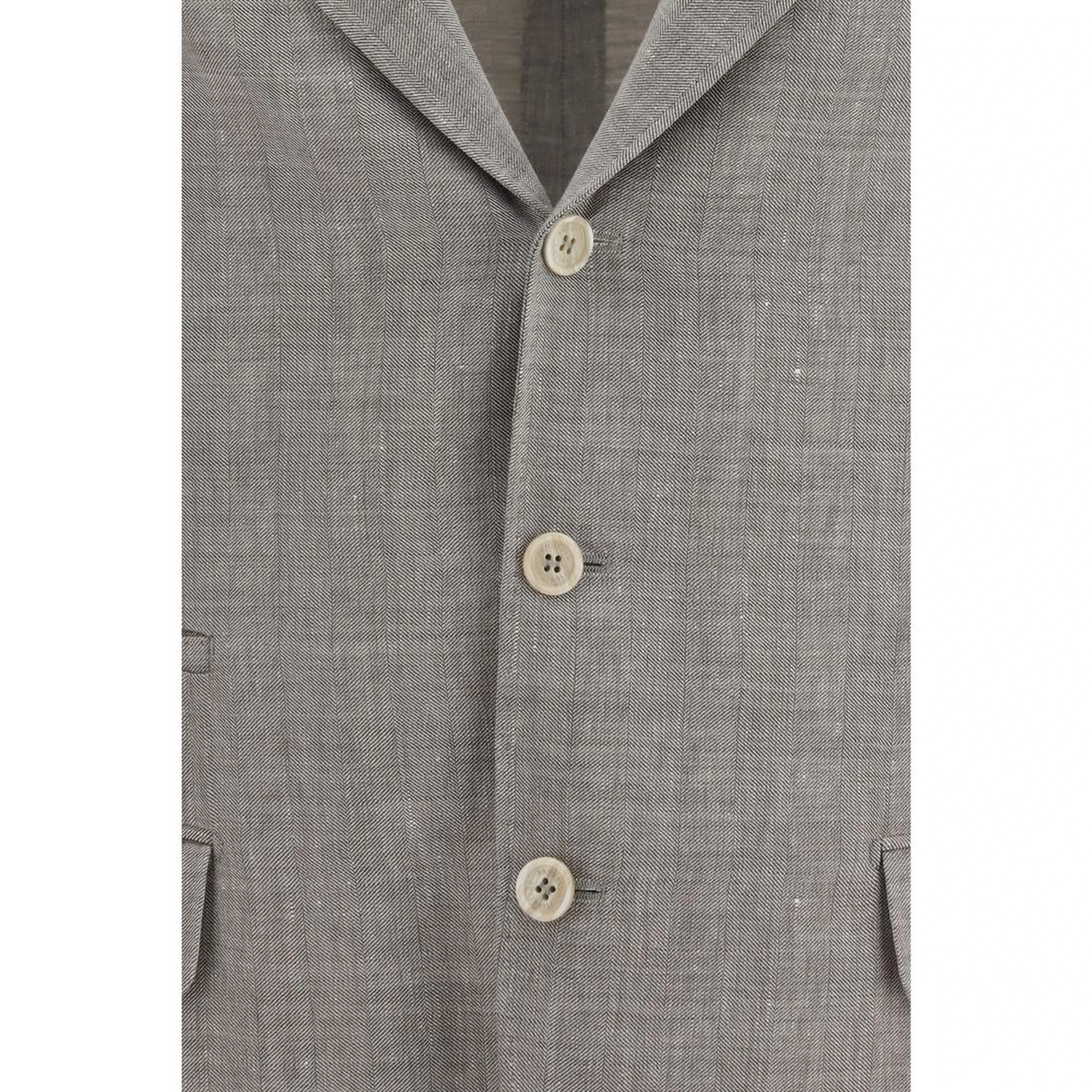 Beige Linen Full-Length Jacket