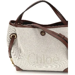 Beige Fabric Handbag