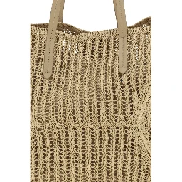 Beige Raffia Handbag